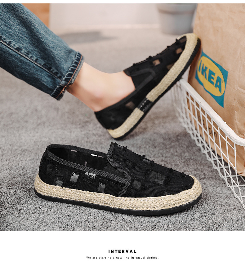 2023 New Hollow Out Breathable Fisherman Shoes Slip-on Slip-on Loafers Casual men's shoes one piece dropshipping L5311_voghion.com