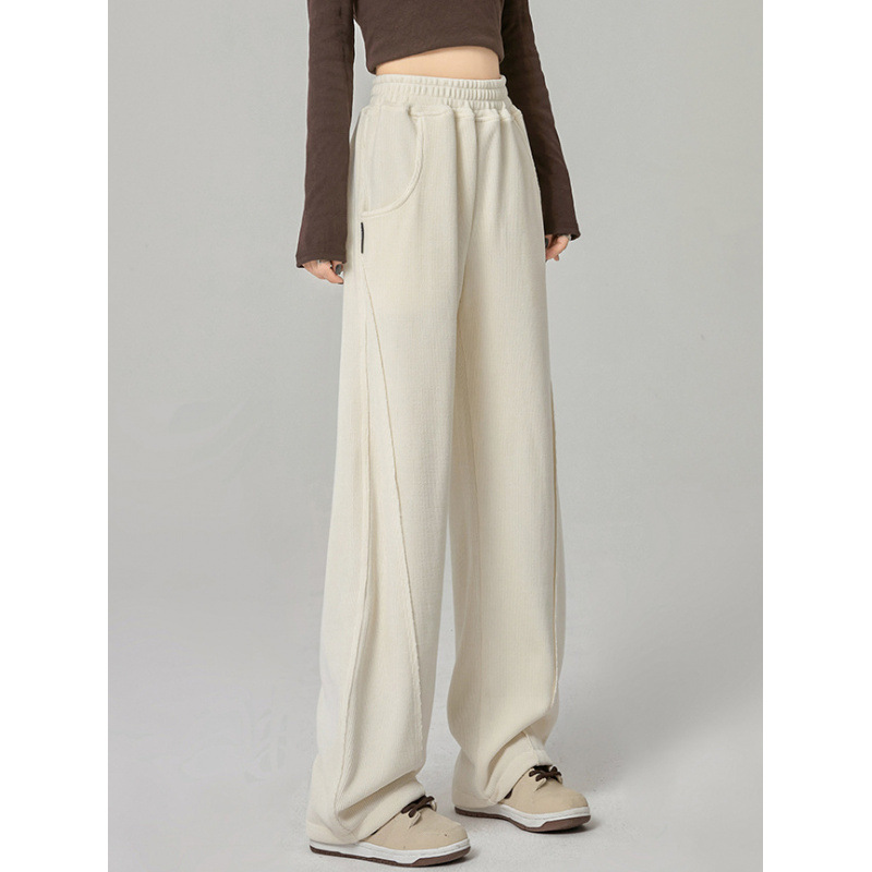 Apricot color high waist wide-leg pants for women in spring, autumn and winter 2025 new American banana pants trendy straight floor casual pants