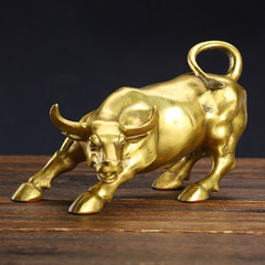 Factory Wholesale Copper Ox Figurine Climb High Ox Wall Street Copper Ox Prosperous Market Ox Office Gift
