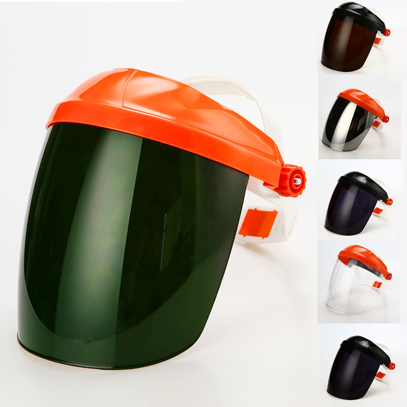 Head-mounted argon arc welding gas shielded translucent welder protective mask PC plexiglass welding mask
