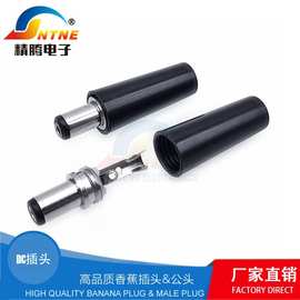 LED灯电源插头 DC5.5*2.0插头 圆形塑料壳DC插头 组装焊线DC插头