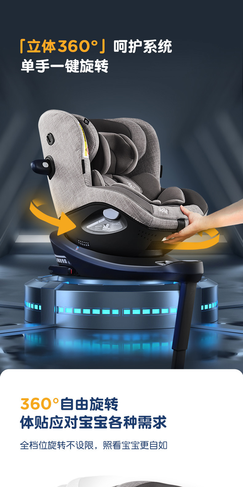 Joie Kids Safety Seat Adac Car Car for 0-4 Years Old 360 Rotating Gyro Warrior Pro