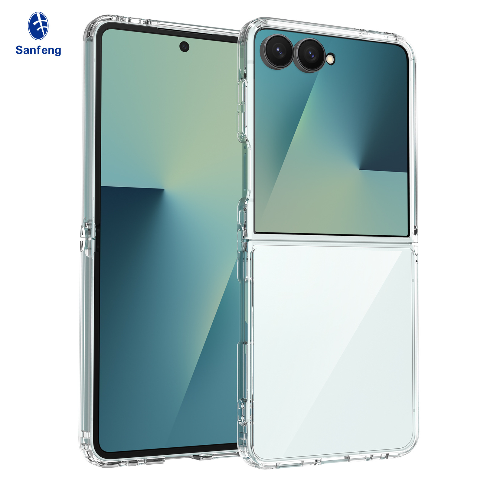 Transfronterizo Samsung FIZip7 caja de teléfono móvil transparente plegable hacia arriba y hacia abajo FIip6 2 - en - 1 Fold 7 cubierta protectora