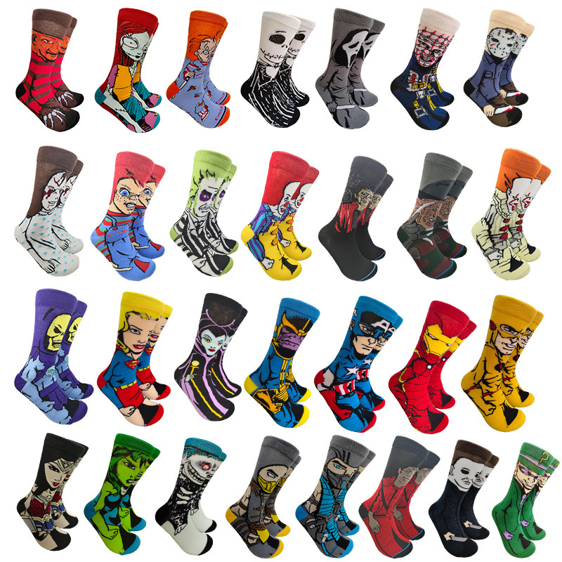New Trendy Socks for Foreign Trade and Cross-Border Sales, Creative Cotton Cartoon Anime Socks for Men and Women, Straight Socks, European and American Couple Socks, Mid-Calf Socks New Trendy Socks for Foreign Trade and Cross-Border Sales, Creative Cotton Cartoon Anime Socks for Men and Women, Straight Socks, European and American Couple Socks, Mid-Calf Socks