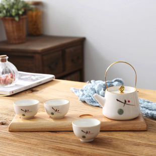 Japanese Style Ceramic Tea Set suit Household Kung Fu Tea Simple Modern Cup Teapot Tea Cup Travel Carrying Case Small Set