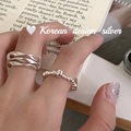 韩国ins博主同款饰品  S925纯银珠珠设计款戒指  开口食指环叠戴