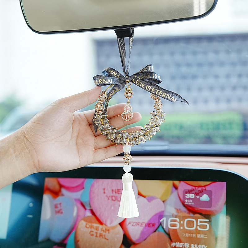 新型の自動車のペンダントの水晶のヒョウタン車は装飾のペンダントのネットの赤いアイデアの車載のバックミラーの車で掛けます。|undefined