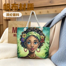 百搭实用多功能拉链手提包 可折叠沙滩包 创意新款卡通印花单肩包