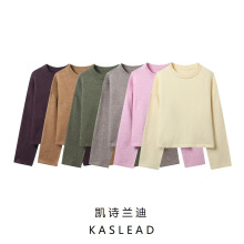 2025秋季新款女装 欧美风时尚简约百搭多色套头长袖针织套衫