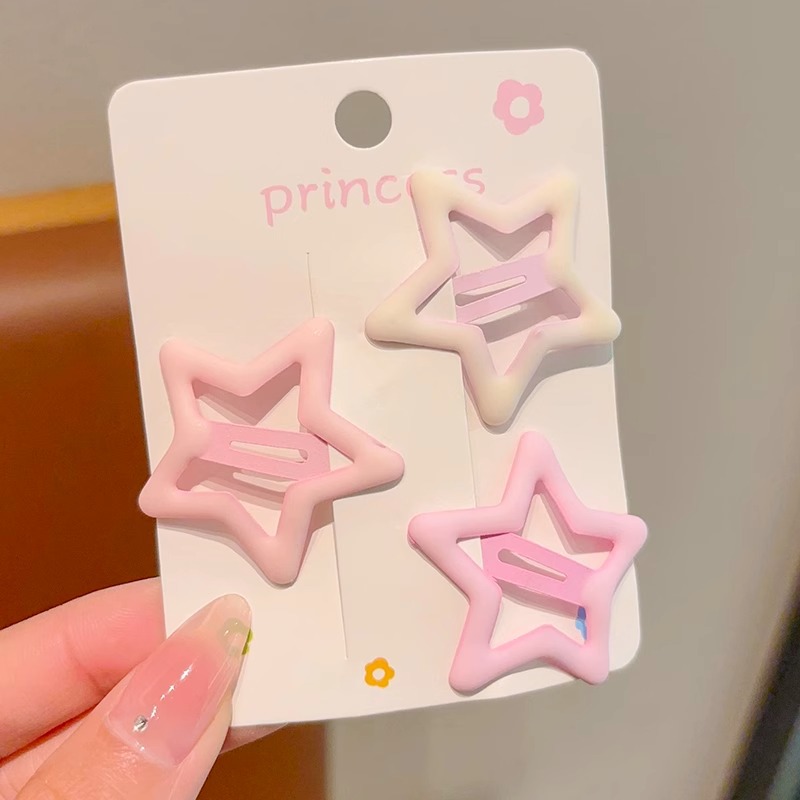 Las estrellas no dañan el cabello del bebé, el lado de la cepa de los niños, la tarjeta de cabello de amor de las niñas pequeñas, la estrella de pentacos, el cabello roto