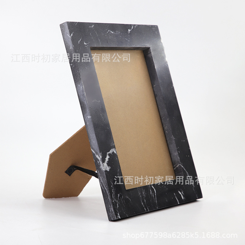 European Ins Black Marble Photo Frame Home Decoration Supermarket Gifts Holiday Souvenirs Mdf Back Panel