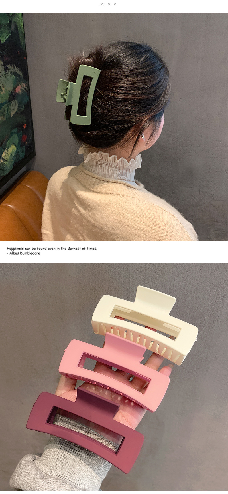 New square acrylic gripping clip Korean hairclip simple temperament hairpin hair accessoriespicture3