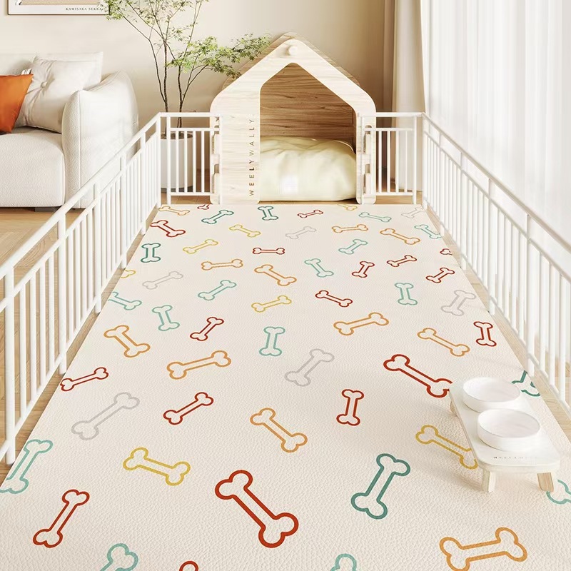 Cartoon Cute Pet Dining Mat Dirt Resistant Easy Clean Carpet_voghion.com