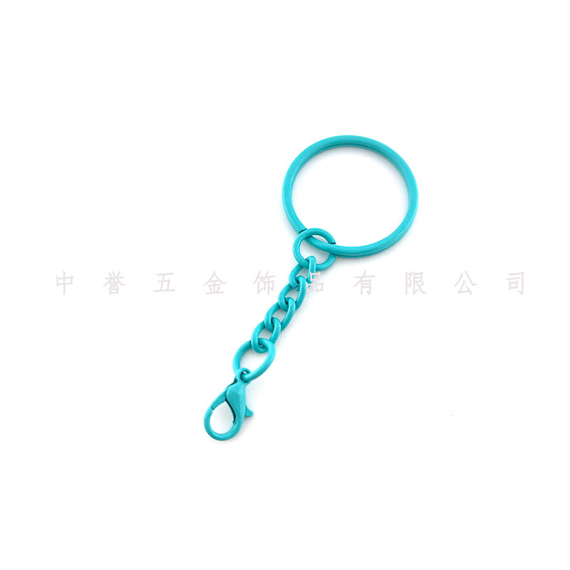 カラー塗装のキーホルダーは、チェーンをねじってロブスターを回してキャンディー色のアイデアdiyアクセサリーのキーホルダーを掛けます|undefined