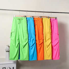 辣妹风美式工装裤女新款直筒拖地阔腿裤高腰显瘦