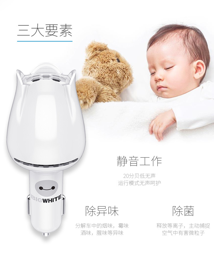 ZEILO cross-border high-end intelligent negative ion car air purifier atmosphere lamp to remove smoke and dust sterilization to remove smell