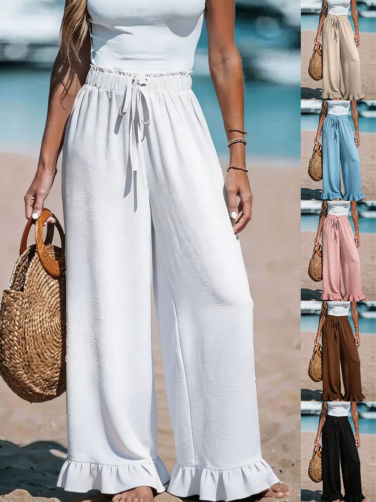 summer thin solid trousers for leisure