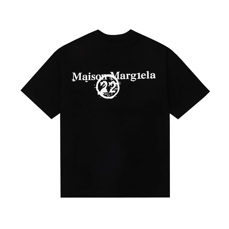 Maison Margiela 24SS коллекция MM6 цифровой узор круглый вырез мужской и женский модный бренд укороченный рукав футболка серия