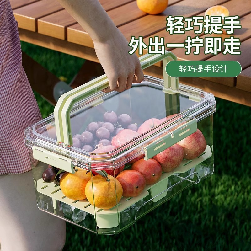 ポータブル鮮度保持ボックス、屋外春のピクニックボックス、食品グレードの果物鮮度保持収納ボックス、冷蔵庫鮮度保持密封ボックス、新品|undefined