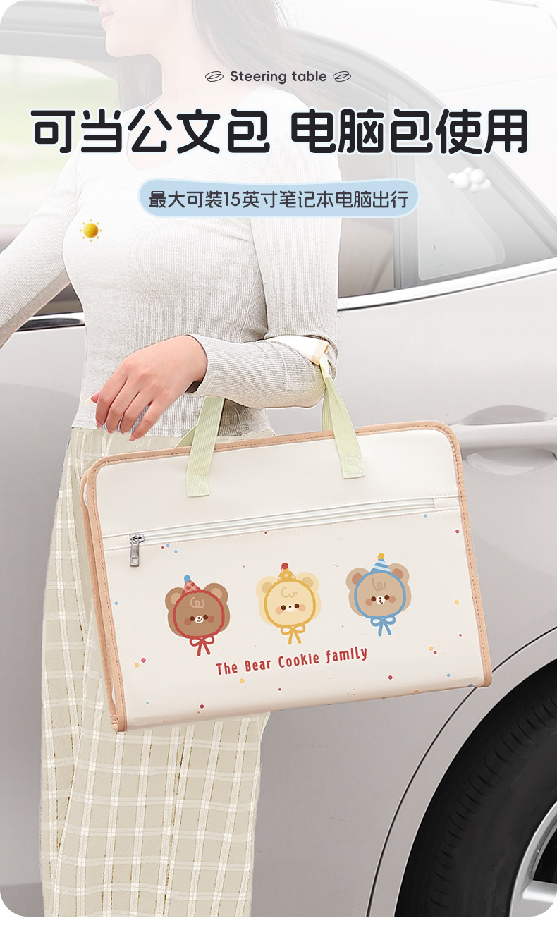 Car Steering Wheel Laptop Bracket Multifunctional Small Table for Car Rear Folding Dining Table Storage Hanging Bag