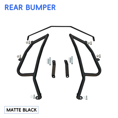 pipe bumpers, rear rack, silver – Motorcycle bumper - blackreinforced-rear-bumper