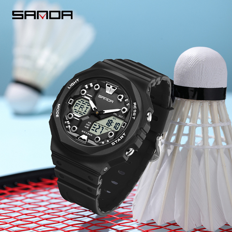Sanda Sanda 6200 Orologio elettronico Esplosioni Sveglia multifunzionale Orologio impermeabile Orologio Cool Beginning Orologio per studenti delle scuole superiori_voghion.com