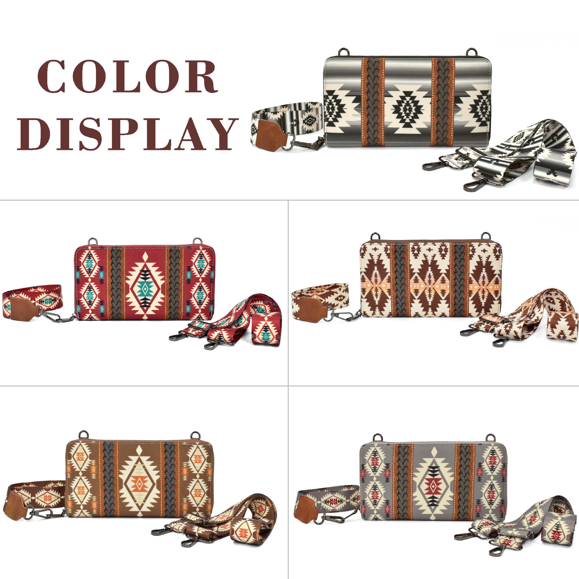 Women's Canvas Printing Ethnic Style Square Zipper Shoulder Bag Crossbody Bag display picture 44