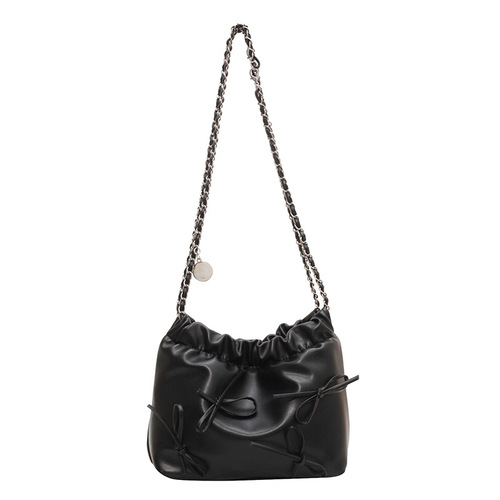 French niche pleated design handheld small bag for women  new summer simple bucket bag fashionable crossbody bag