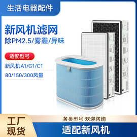 适配小米米家新风机滤芯300/150/80智米中效高效A1/C1/G1过滤网