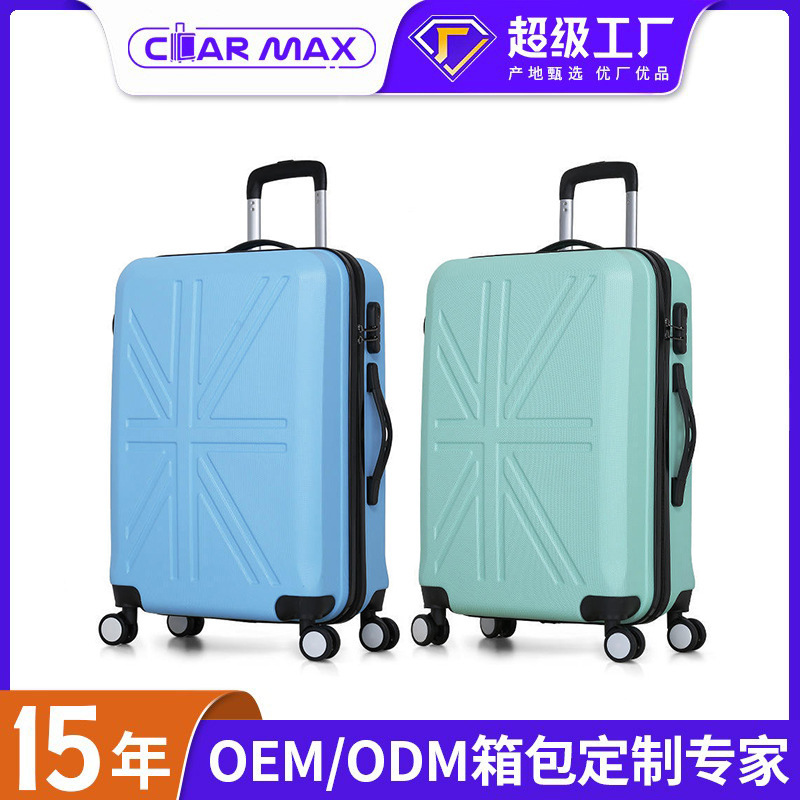 Cross-Border Customized Abs Hard Shell Suitcase 20inch Trolley Suitcase Large Capacity Business Universal Wheel 28 Polyester Suitcase