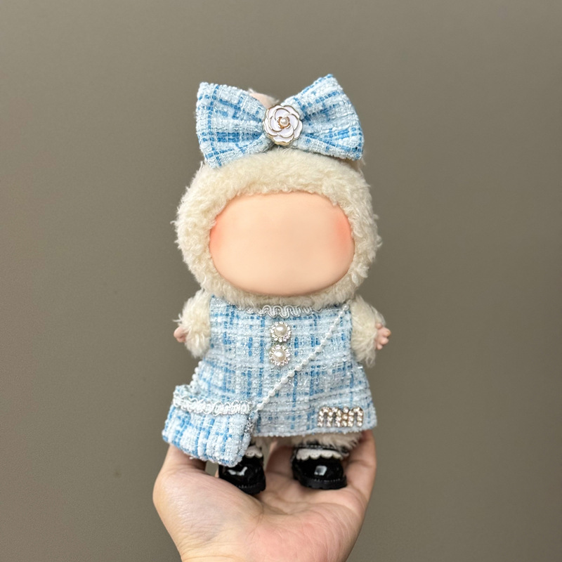 Ropa exclusiva para muñeco Labubu – prendas de peluche 17 cm, falda y traje para primera y segunda generación