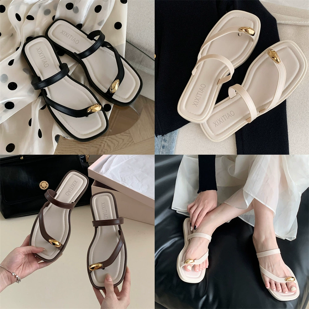 Простой премиум-смысл клип пляжный шевелок летняя дамы на пляже отдых на открытом воздухе Носите французские ретро холодные тапочки