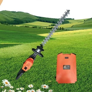 Electric lithium battery hedge trimmer rechargeable pruning shears arc double-edged green tea tree pruning machine straight knife fence shears