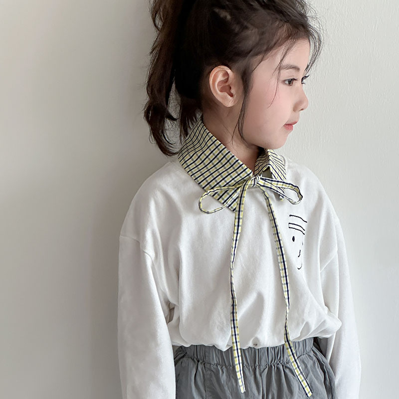 Cuello falso para niños camisa a cuadros con cordones de alta calidad cuello falso suéter de todo fósforo suéter corbata accesorios de mujer
