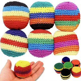 亚马逊潮流实用新品个性化新knitted Footbag Sack手工编织脚沙包