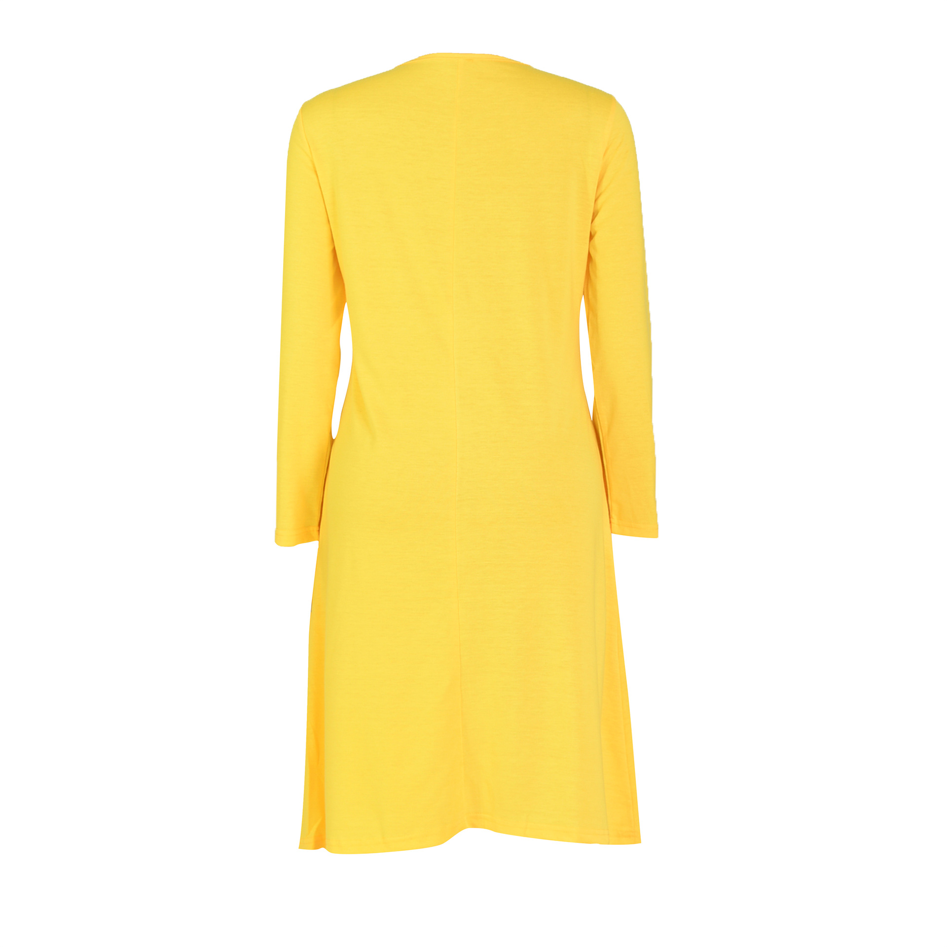 Women Clothing Dress Long Sleeve T-shirt Mid Solid Color Basic Summer Autumn