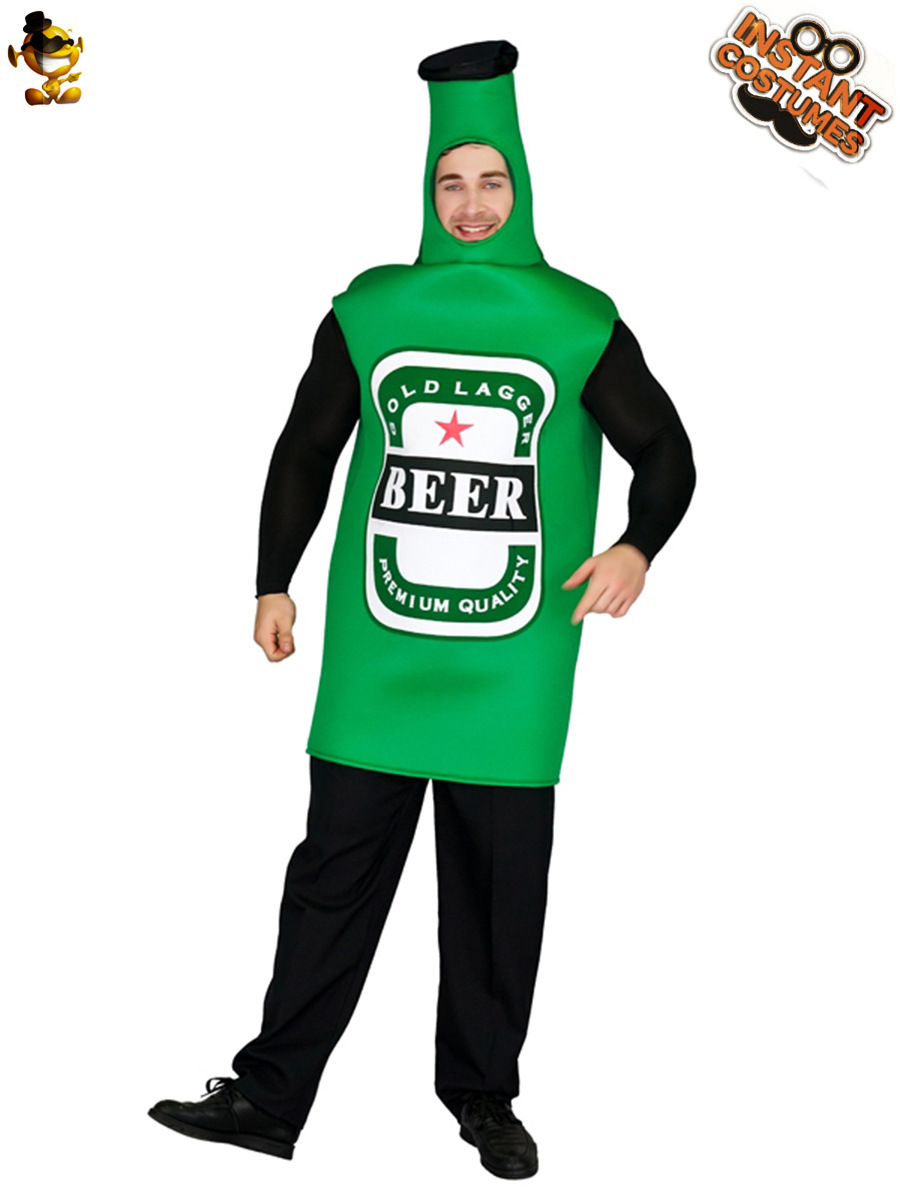 Adult Men's Beer Festival Party Funny Beer Bottle Concern Halloween…
