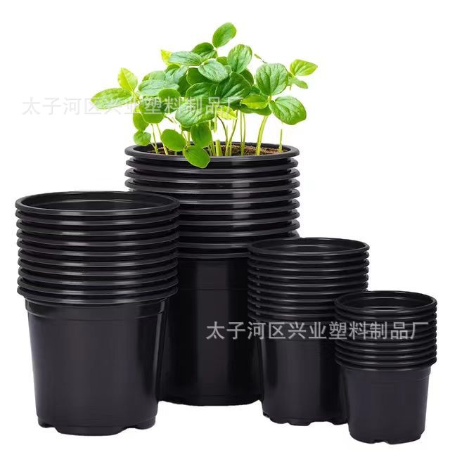 Two-color big white plastic flowerpot