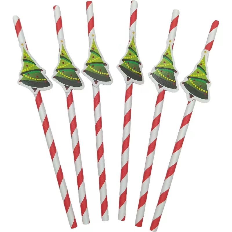 Papá Noel Papá Noel muñeco de nieve fiesta decoración postre pastel cóctel bebida paja image 2