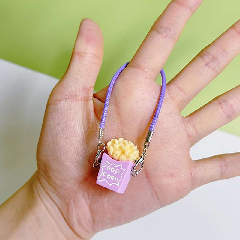 ドールハウス ミニポップコーン キーホルダー バッグ 携帯電話装飾ペンダント かわいい装身具ペンダント|undefined