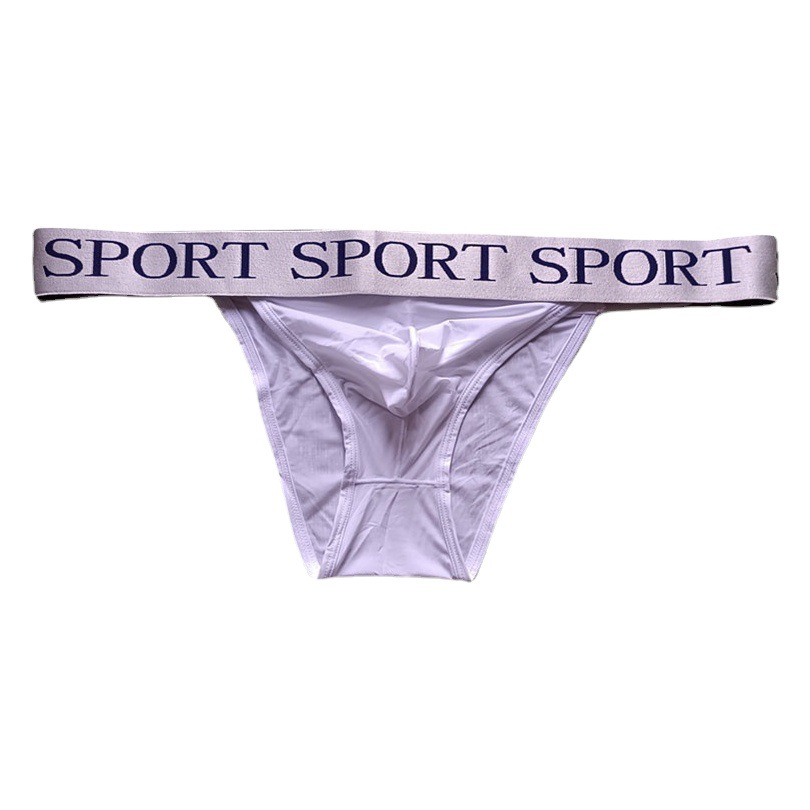 De una sola pieza de entrega de los hombres triángulo ropa interior de seda de hielo de nylon delgada Transpirable Alta tenedor ropa interior U convexo sexy de Europa y América del comercio Exterior