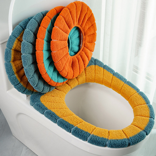 Universal toilet seat cushion, four-season thickened toilet cover, knitted toilet seat cushion, washable household toilet ring
