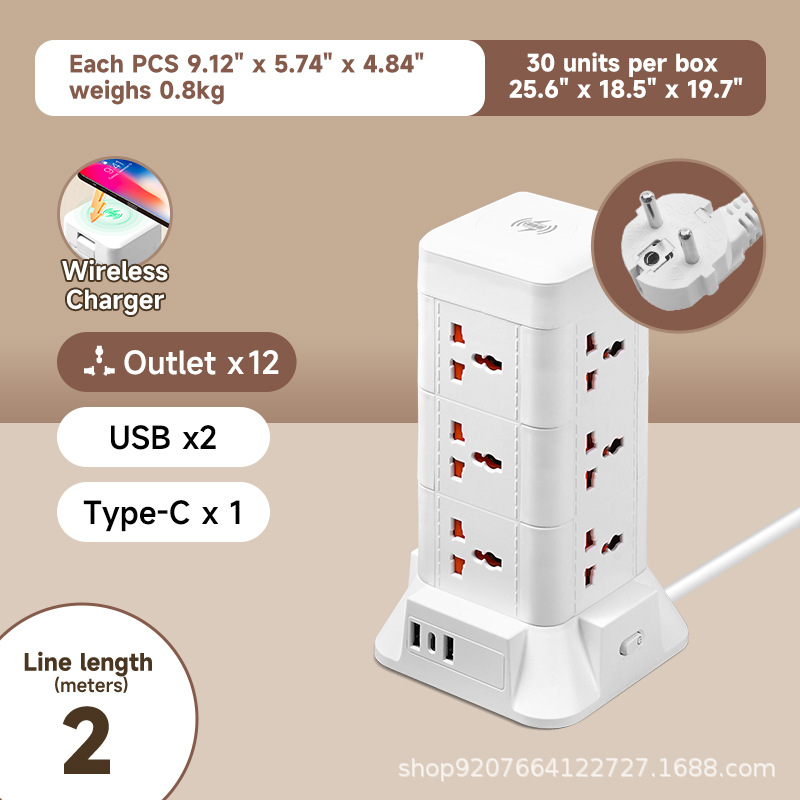 Estándar europeo-2 metros-3 capas/USB/carga inalámbrica