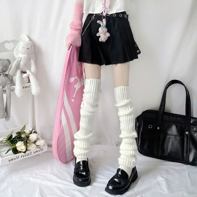Knee socks, knitted gaiters, keep warm demi-season knee pads