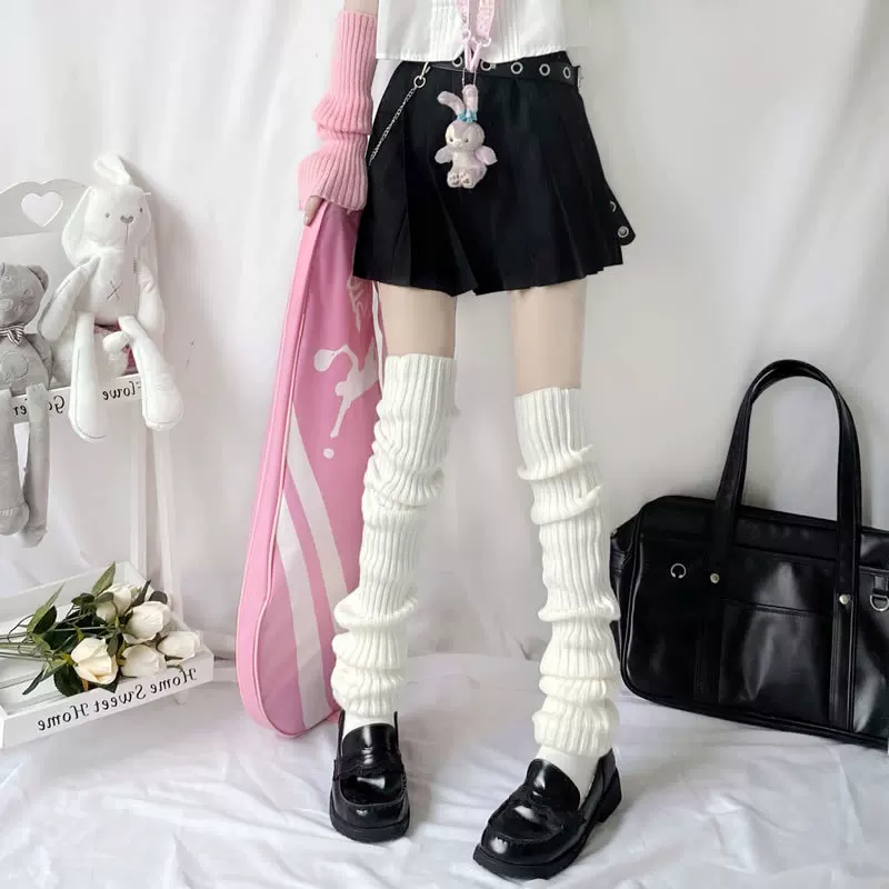 Knee socks, knitted gaiters, keep warm demi-season knee pads