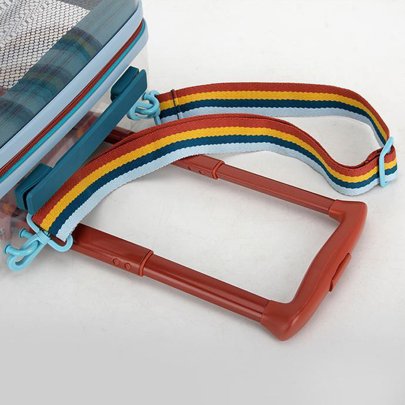 Vali kéo trẻ em 14 inch nhẹ, có dây kéo, hộp đựng thú cưng tùy chỉnh — Màu vàng cam, Màu trong suốt chi tiết 5