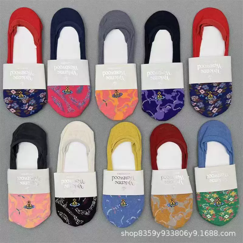 Japanese summer invisible non-slip socks, with embroidery