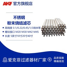 AKF金属粉末烧结滤芯5 10 20 40英寸 芯螺纹接口M20 M30 M42 M45