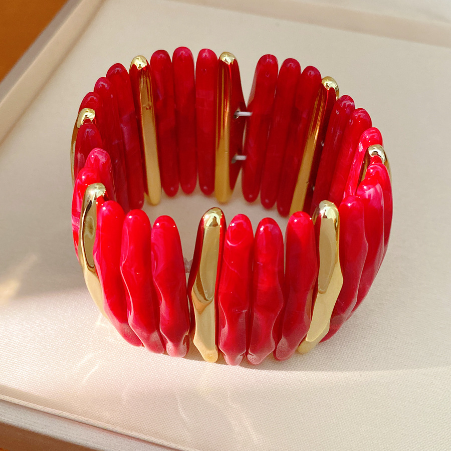 Pulsera acrílica de cuerda elástica teñida de acrílico ligera de lujo nicho pulsera de alta sensación de estilo europeo y americano temperamento de personalidad joyería image 8