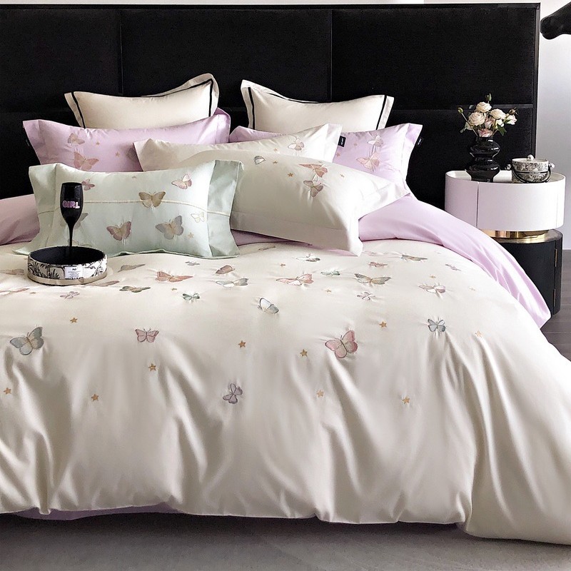 Otoño y invierno A clase espesa bordada algodón de lana larga molida cuatro piezas de algodón puro sábanas de algodón de tres piezas de tela doméstica 4